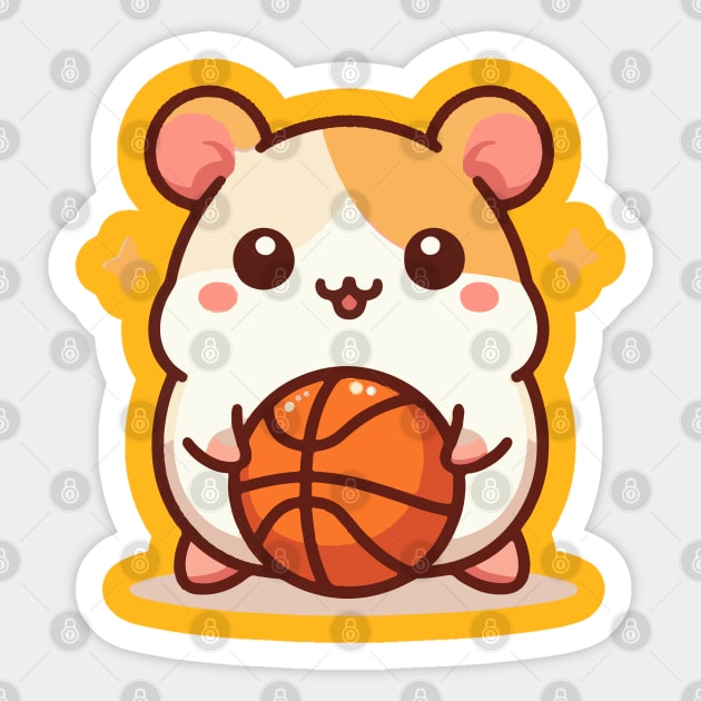 Cute hamster Play Basketball Sticker by fikriamrullah